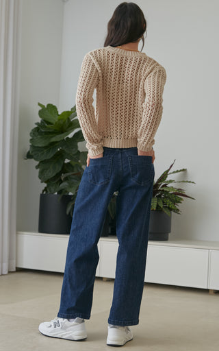 Alaia Blue Straight Jeans | DRICOPER DENIM