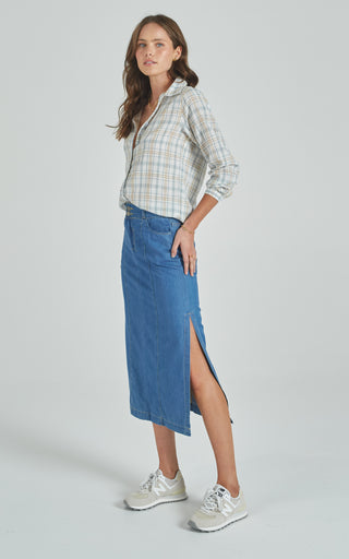Mona Rodeo Blue Tencel Denim Skirt | DRICOPER DENIM
