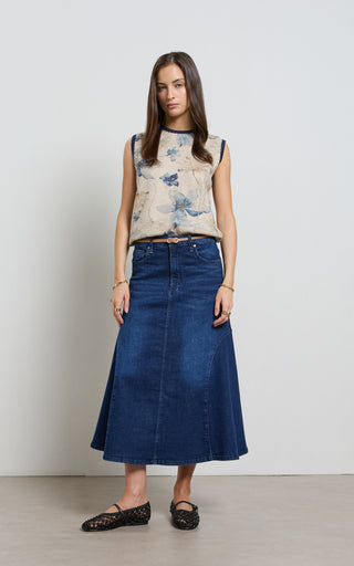 Abby Indigo Blue Flare Skirt