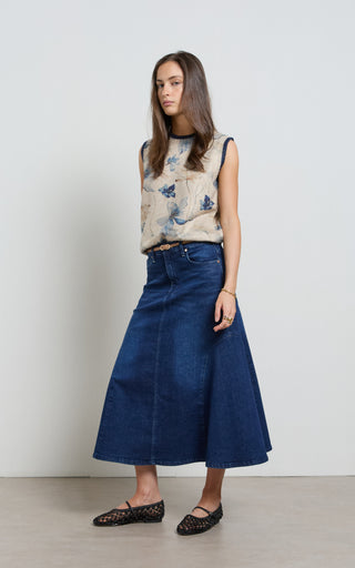 Abby Indigo Blue Flare Skirt