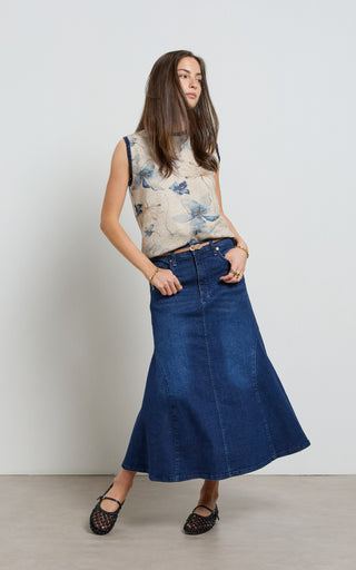 Abby Indigo Blue Flare Skirt