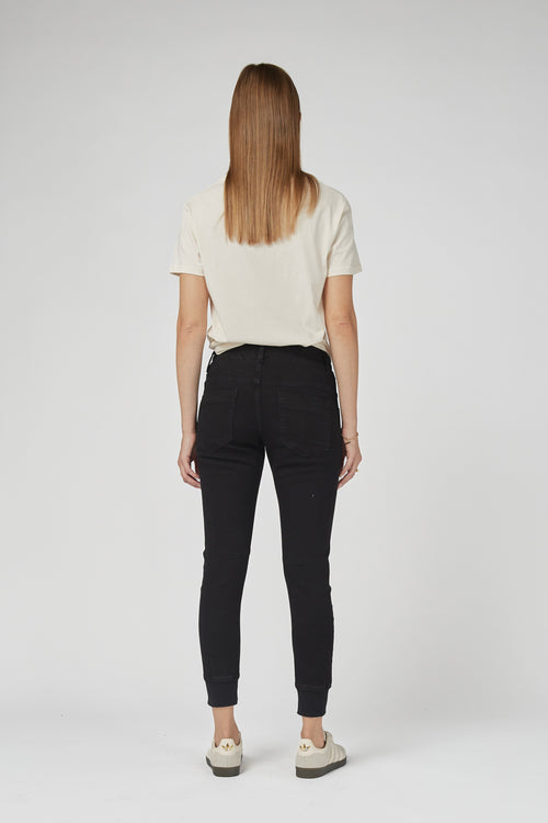 Active Black Cuffed Jeans