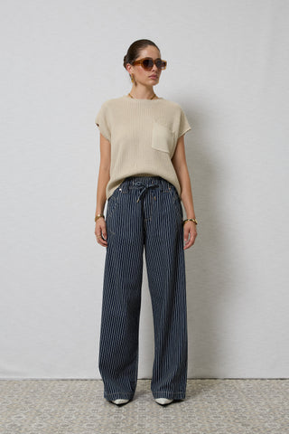 Alora Stripe Denim Loose Pants