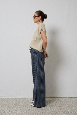 Alora Stripe Denim Loose Pants