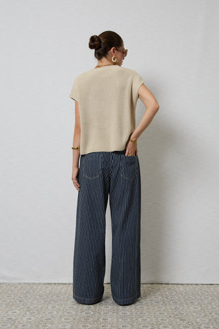 Alora Stripe Denim Loose Pants