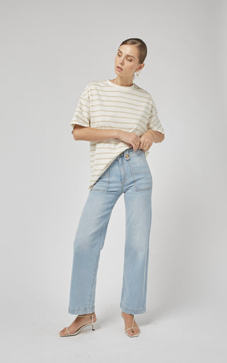 Amy Beige Stripe Tee  DRICOPER DENIM T-Shirts.