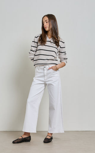 Barrie White Wide Leg Jeans