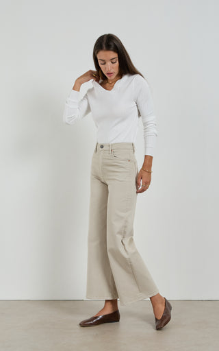 Bella Beige Wide Leg Jeans