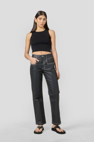Betzy Coated Denim Black Jeans  DRICOPER DENIM Wide Leg Jeans.