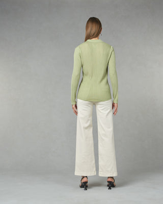 Carrie Cream Wide Straight Leg Jeans