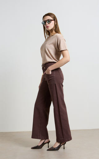 Carrie French Roast Wide Straight Leg Jeans