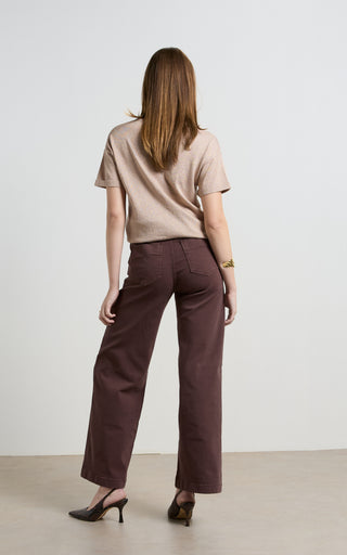 Carrie French Roast Wide Straight Leg Jeans