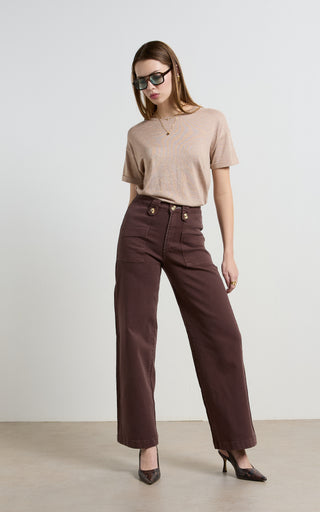 Carrie French Roast Wide Straight Leg Jeans