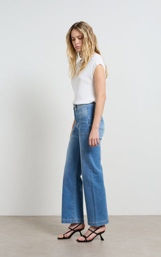Carrie Rodeo Blue Wide Straight Leg Jeans