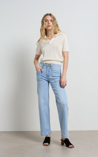 Carrie Sunbleached Wide Straight Leg Jeans