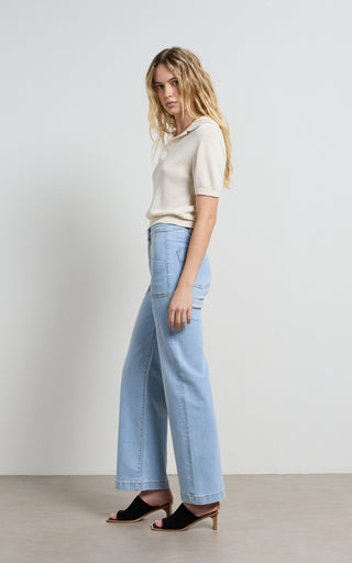 Carrie Sunbleached Wide Straight Leg Jeans