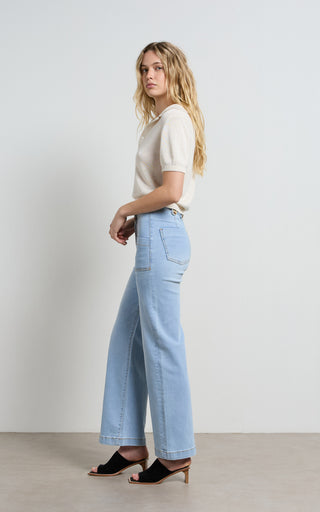 Carrie Sunbleached Wide Straight Leg Jeans