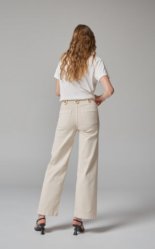 Carrie Cream Wide Straight Leg Jeans