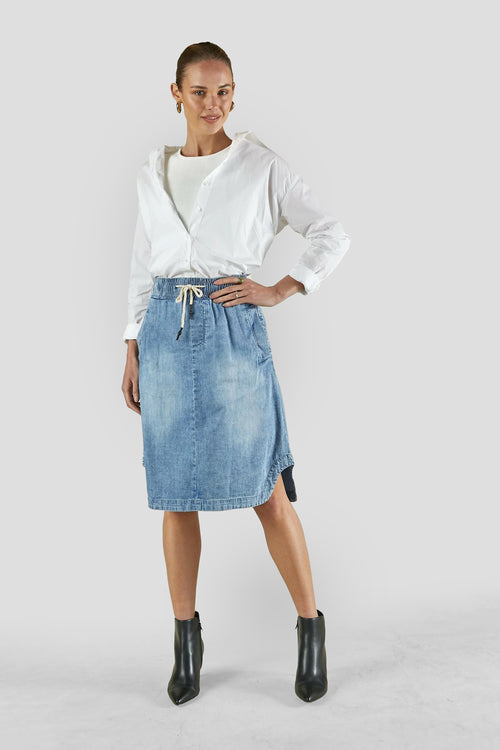 Cecil Sunbleached Denim Skirt