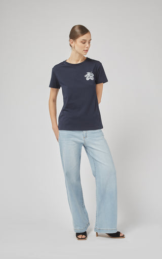 Clare Navy Printed Tee  DRICOPER DENIM T-Shirts.