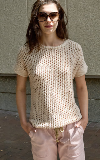 Cora Ivory Knit Short Sleeve Top