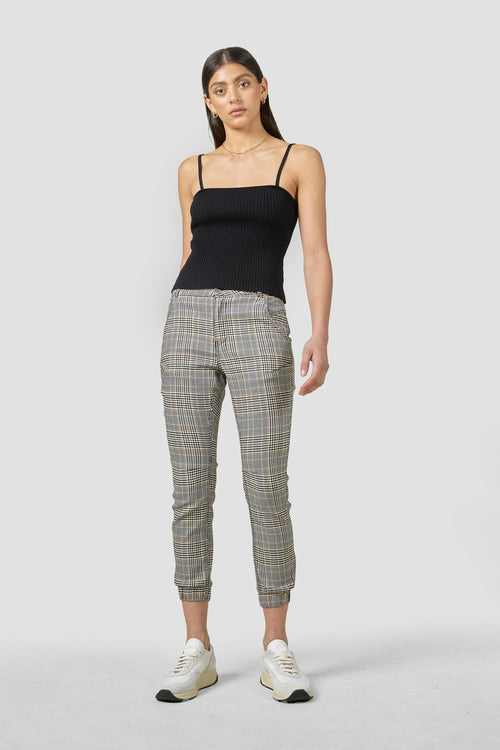 Cuffed Fennel Seed Check Jeans