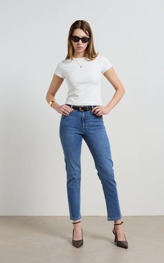 Della Pacific Blue Slim Straight Leg Jeans