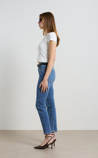 Della Pacific Blue Slim Straight Leg Jeans