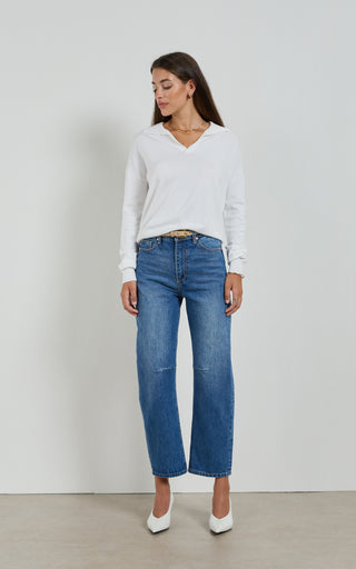 Dina Rodeo Blue Cropped Barrel Jeans