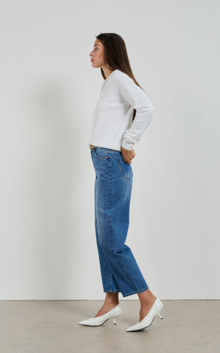 Dina Rodeo Blue Cropped Barrel Jeans