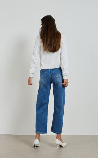 Dina Rodeo Blue Cropped Barrel Jeans