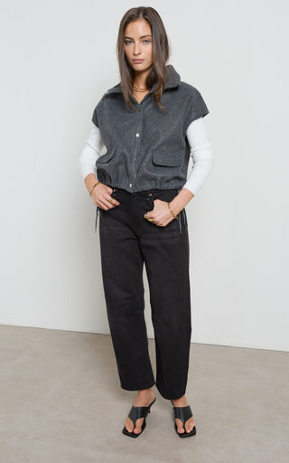 Dina Black Cropped Barrel Jeans