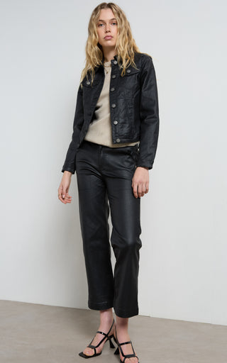 Dita Coated Denim Black Jacket
