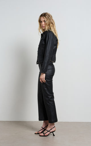 Dita Coated Denim Black Jacket