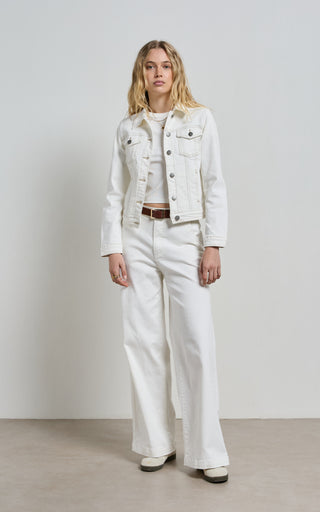 Mila Ivory Mid Rise Palazzo Jeans
