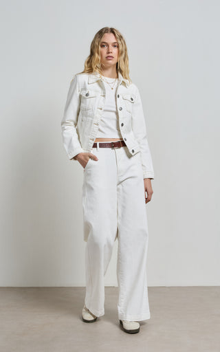 Mila Ivory Mid Rise Palazzo Jeans
