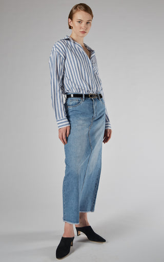 Finley Loose Blue Stripe Shirt | DRICOPER DENIM
