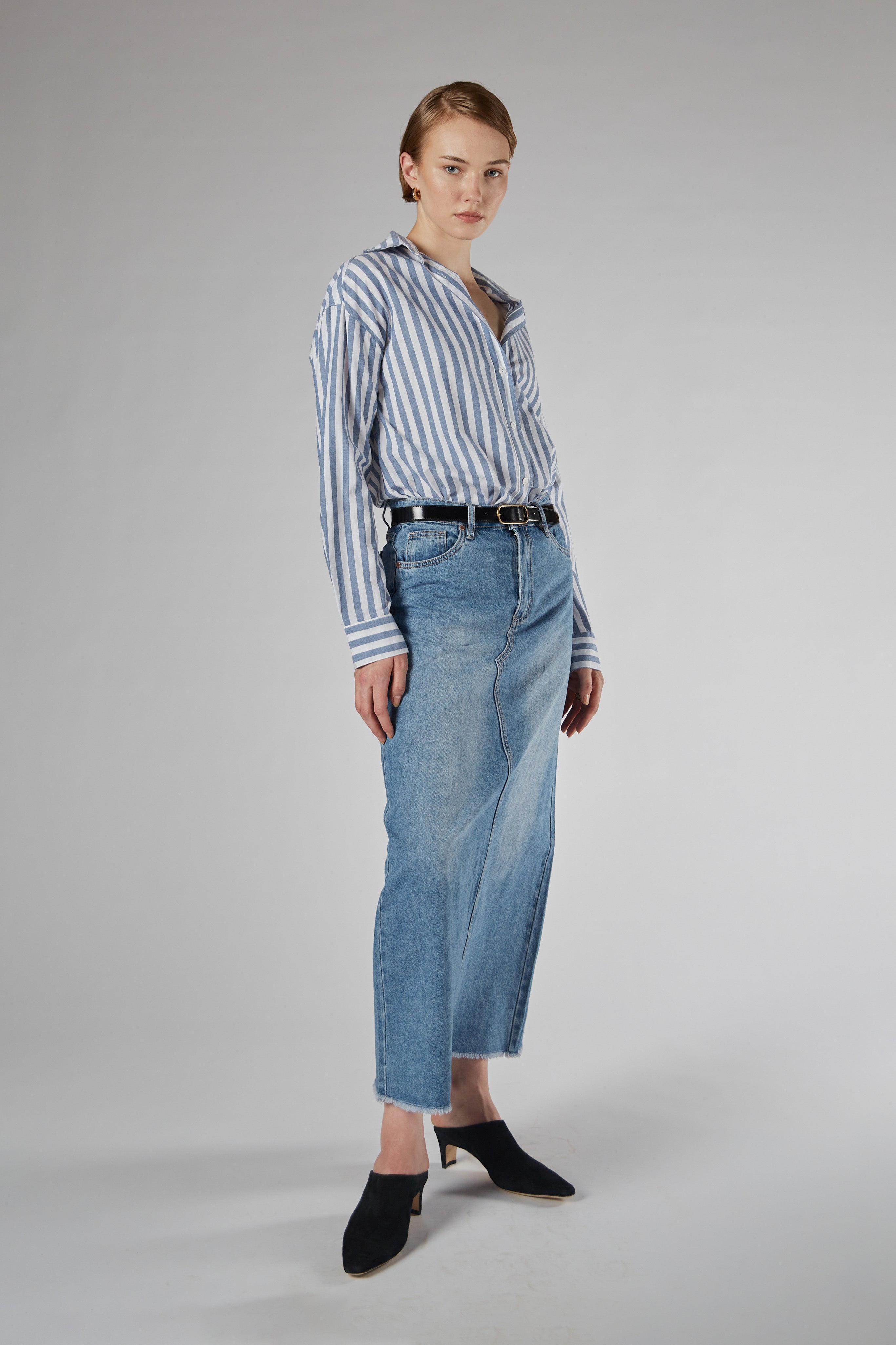 Finley Loose Blue Stripe Shirt DRICOPER DENIM