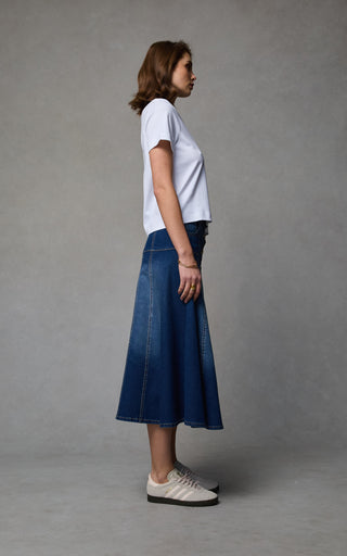 Gabby Pacific Blue Flare Skirt