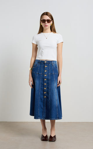 Gabby Pacific Blue Flare Skirt