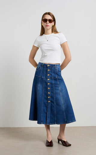 Gabby Pacific Blue Flare Skirt