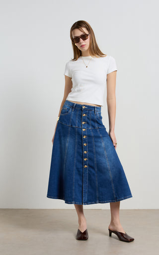 Gabby Pacific Blue Flare Skirt