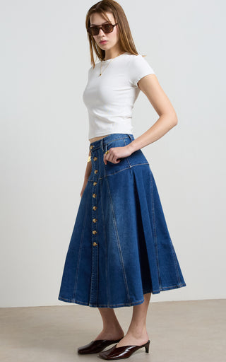 Gabby Pacific Blue Flare Skirt