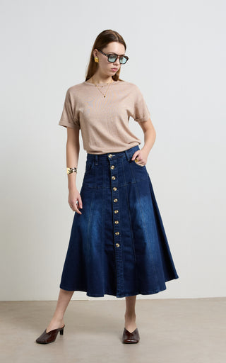 Gabby Indigo Blue Flare Skirt