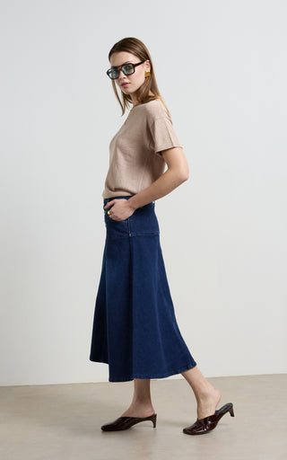 Gabby Indigo Blue Flare Skirt