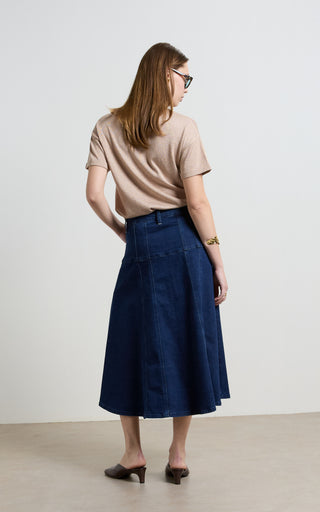 Gabby Indigo Blue Flare Skirt