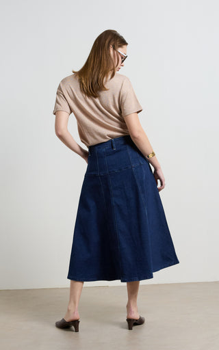 Gabby Indigo Blue Flare Skirt
