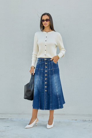 Gabby Pacific Blue Flare Skirt