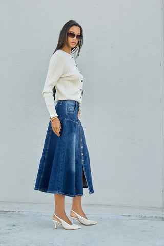 Gabby Pacific Blue Flare Skirt