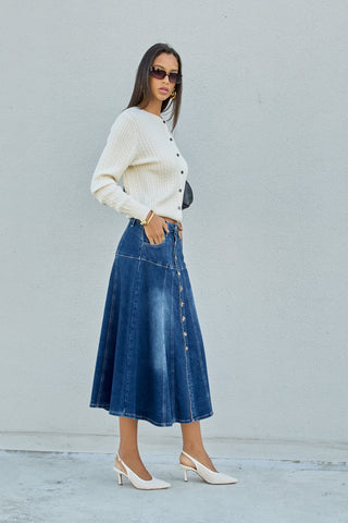 Gabby Pacific Blue Flare Skirt